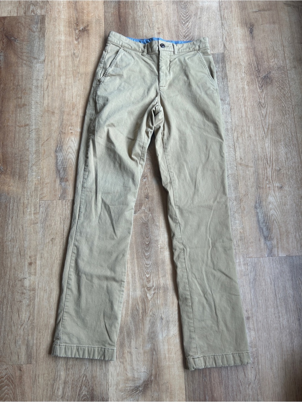 L.L.Bean Standard Fit Flannel Lined Khaki Chino Pants Straight Leg Men's 30W